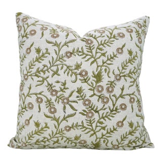 Fabdivine Block Printed Cover 22x22 Inch Viscose Linen-Shejan For Sale