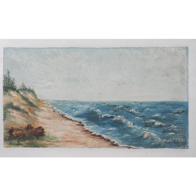 Mid 20th Century Coastal Sand Dunes Beach Seascape Painting For Sale In Seattle - Image 6 of 7