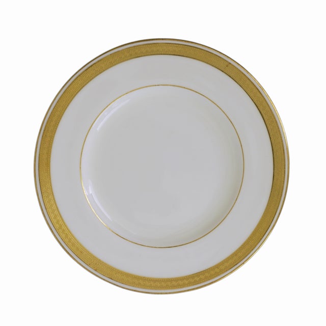 Early 20th Century Set of 8 Minton Antique Appetizer Plates Cream Porcelain Gold Rim For Sale - Image 10 of 11