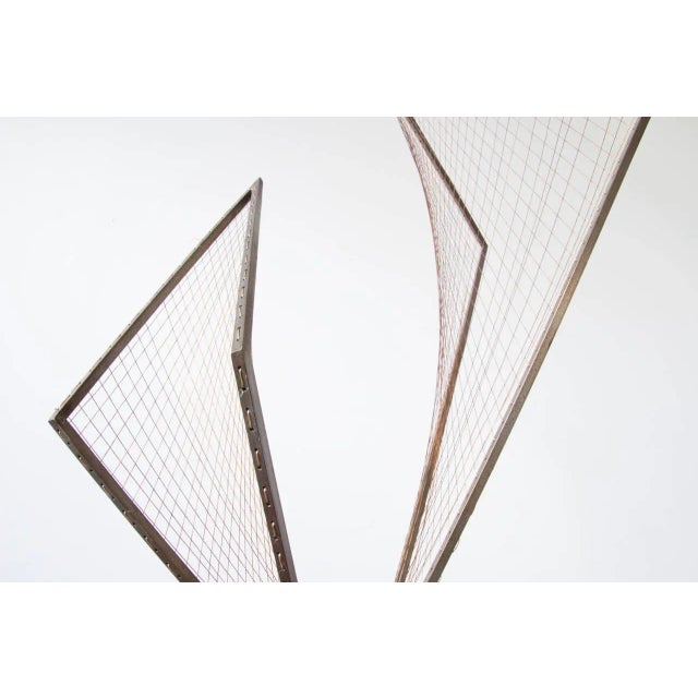 Mid-Century Modern Brass and String Optical Sculpture For Sale - Image 3 of 5