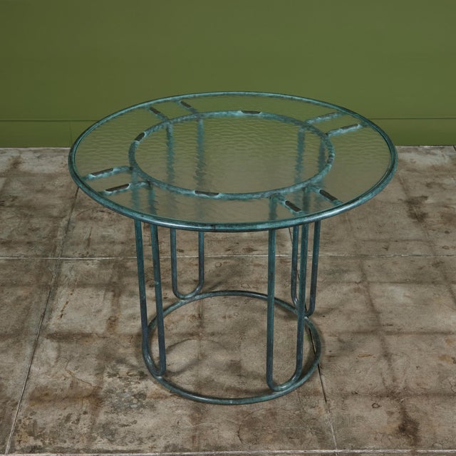 1960s Walter Lamb for Brown Jordan Bronze Patio Cafe Dining Table, Attributed For Sale - Image 9 of 12