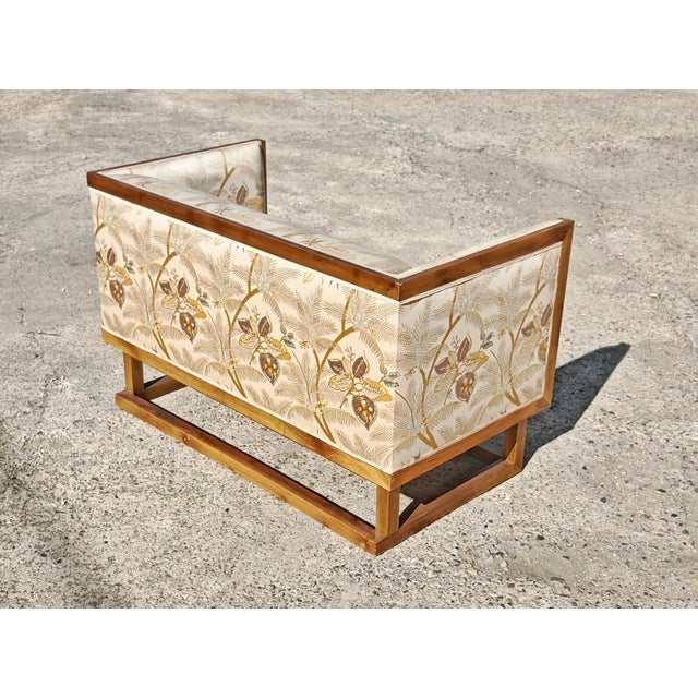 Beige Jugendstil Settee attributed to Josef Hoffmann for Wittmann, 1902 For Sale - Image 8 of 11