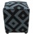 Boho Chic Schuster Black/Grey Handmade Kilim Upholstered Ottoman For Sale - Image 4 of 8