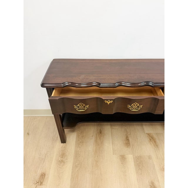 Vintage Console Table Harden Traditional Brass Pulls Hall Entry Table Sofa Table For Sale - Image 10 of 14
