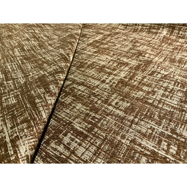 Caracole Caracole Modern Silver and Mocha Abstract Crosshatch Designer Fabric - 59 Yards For Sale - Image 4 of 5