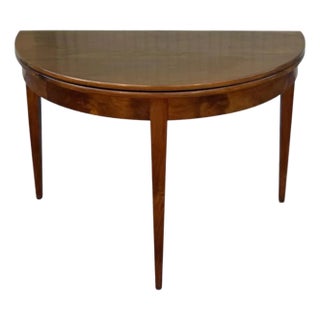 Antique Mahogany Demilune Gate Leg Game Table For Sale
