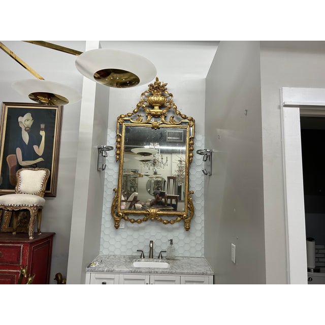 Large 18th Century French Louis XVI Giltwood Mirror For Sale - Image 9 of 11