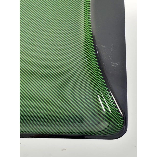 Guzzini Vintage Striped Tray in Acrylic Glass from Guzzini, Italy, 1970s For Sale - Image 4 of 9