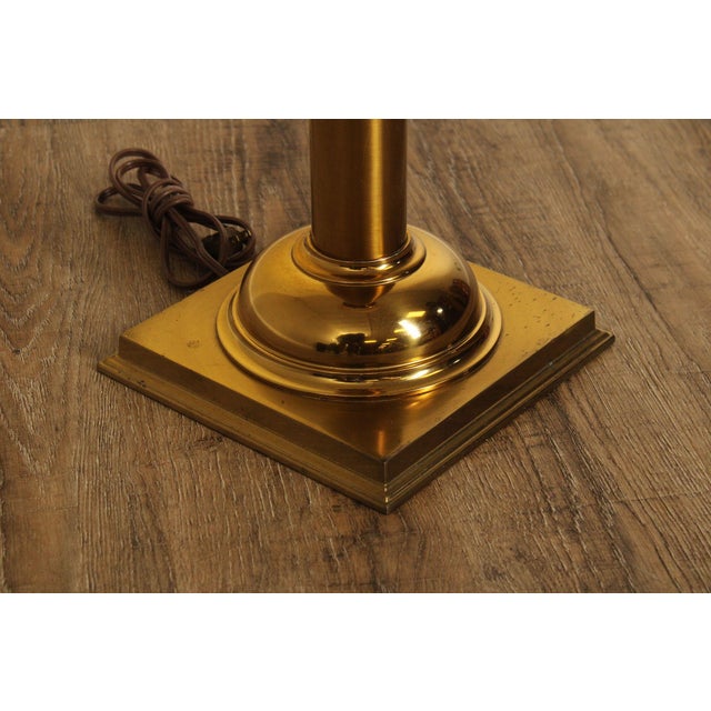 Vintage Brass Floor Lamp With Shade For Sale In Philadelphia - Image 6 of 18