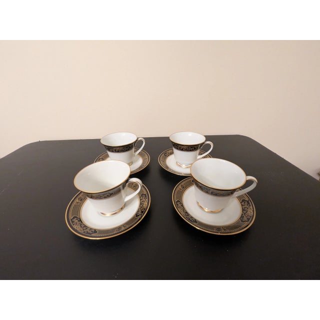 1980s 8 Sets of Noritake Legacy Grenoble #3392 Teacups and Saucers For Sale - Image 9 of 9