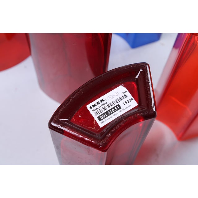 Ikea Sectional Colored Glass Vases by Per Ivar Ledang for Ikea, 1990s, Set of 6 For Sale - Image 4 of 18