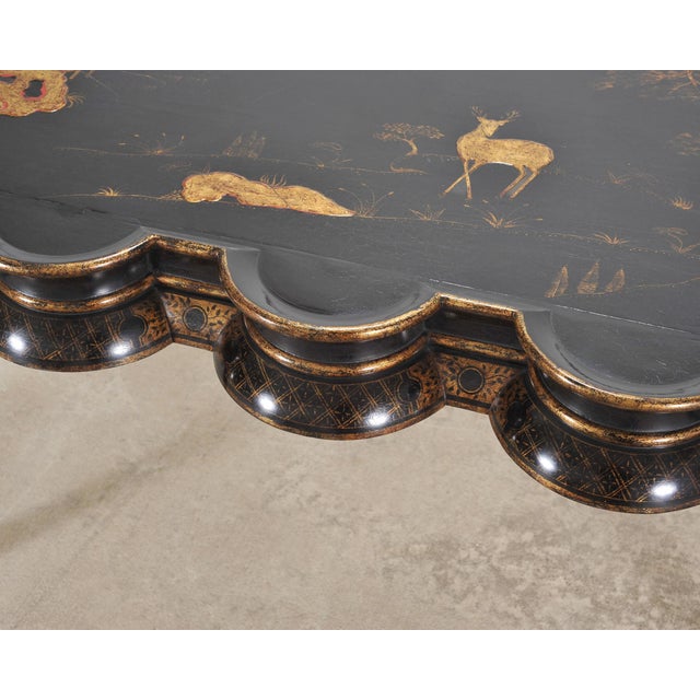 Rose Tarlow Scalloped Coffee Table Chinoiserie Lacquered For Sale - Image 11 of 18