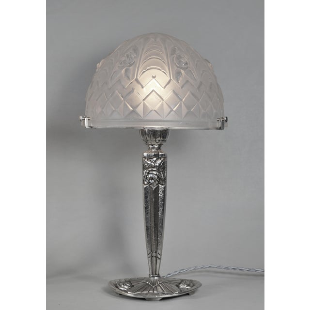 Degué French Art Deco Table Lamp by P. Gilles & Degue 1925 France - A Pair For Sale - Image 4 of 10