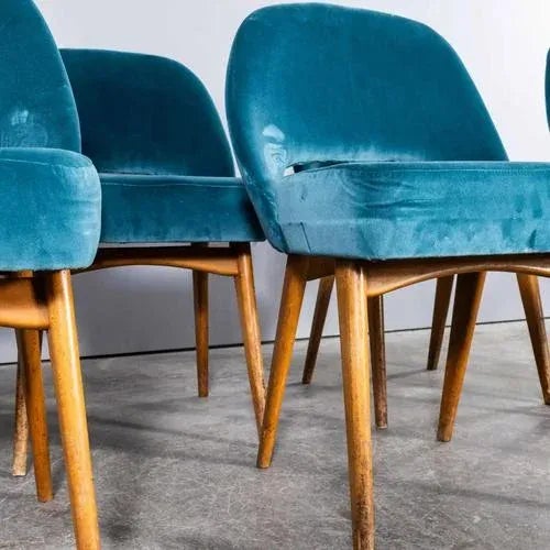 Velvet Dining Chair, 1960s For Sale - Image 9 of 12