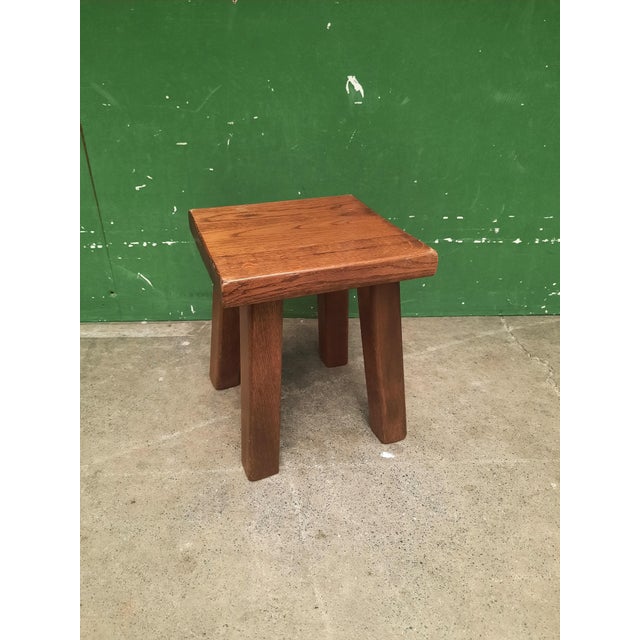 1970s Vintage Brutalist Style Oak Side Tables, 1970s, Set of 2 For Sale - Image 5 of 8