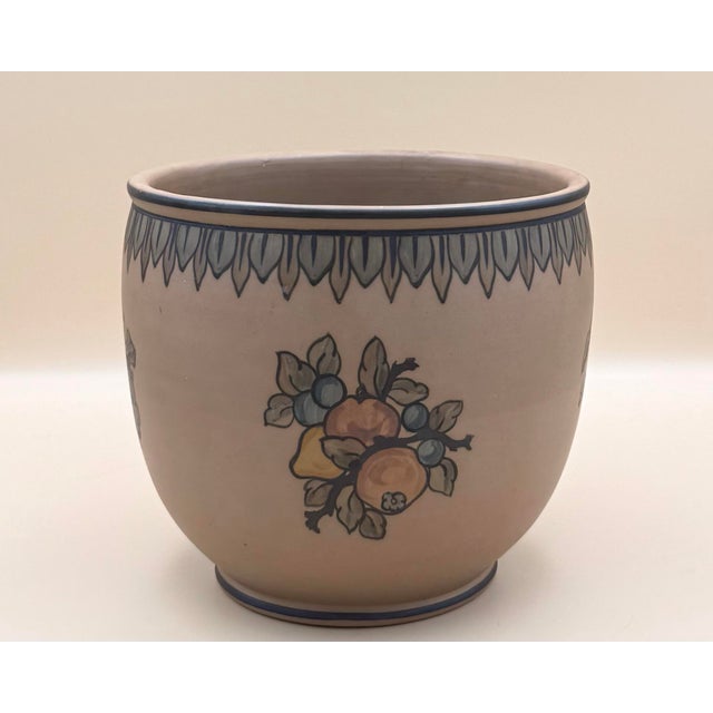 Lauritz Adolph Hjorth Vintage Hjorth Bornholm Danish Pottery Pair, Scandinavian Studio Ceramic Vase & Cachepot For Sale - Image 4 of 7