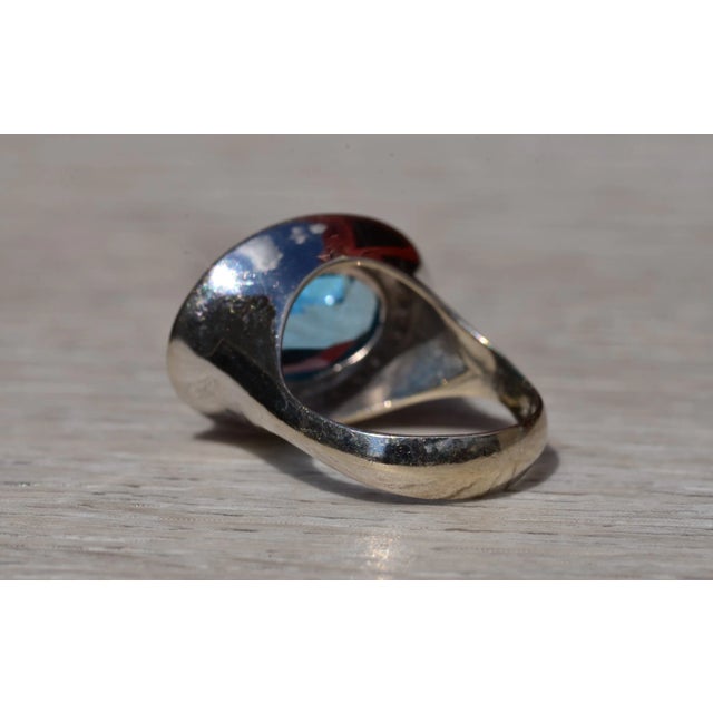 1990s The Bayner: Ladies 14K Topaz and Diamond Cocktail Ring For Sale - Image 5 of 10