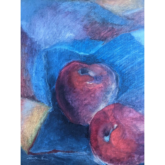 American Vintage Original Apple Still Life Painting Signed For Sale - Image 3 of 14