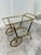 Glass Italian Brass and Glass Bar Cart With Bottle Holder, 1950s For Sale - Image 7 of 9