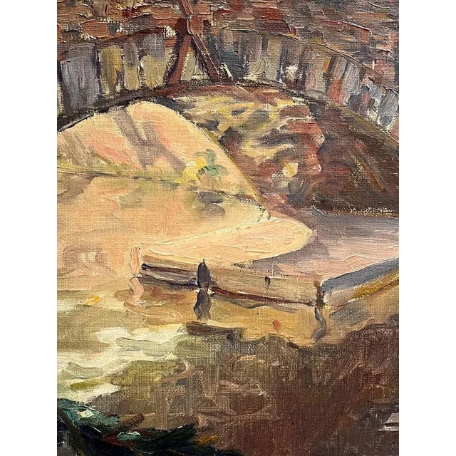 Textile Roger Paul Froidevaux, Back View of Notre-Dame, 1936, Canvas Painting For Sale - Image 7 of 13