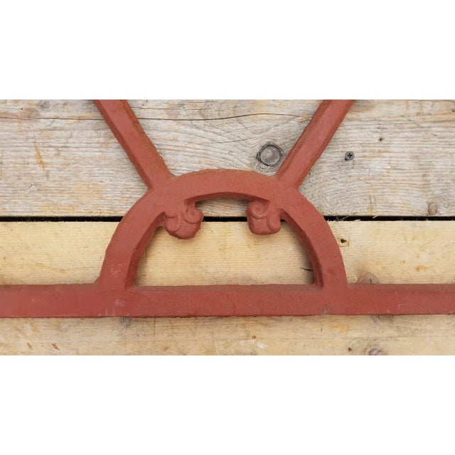 Antique Gothic Half-Round Cast Iron Window Frame For Sale - Image 4 of 5