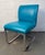 Vintage Blue Vinyl Flat Bar Chrome Dining Chairs - Set of 6 For Sale - Image 14 of 17