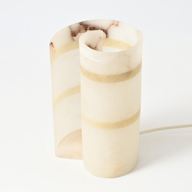 Postmodern Alabaster Spiral Table Lamp, 1990s For Sale - Image 3 of 12