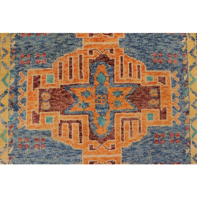 1990s Rustic Balochi Blue/Beige Wool Rug - 3'11''x6'0'' For Sale - Image 5 of 10