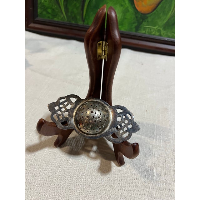 Vintage Silver English Tea Strainer For Sale - Image 4 of 6
