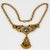 Mid-Century Modern Henry Perichon Gilded Bronze Chain Necklace With Jeweled Cabochons For Sale - Image 3 of 11