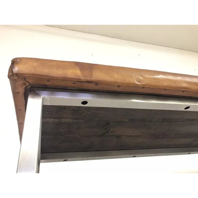 Animal Skin Vintage Leather Bench,1940s For Sale - Image 7 of 9