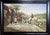 English Fox Hunting Scene Horse Hounds Large VTG Oil Painting Signed, Framed For Sale