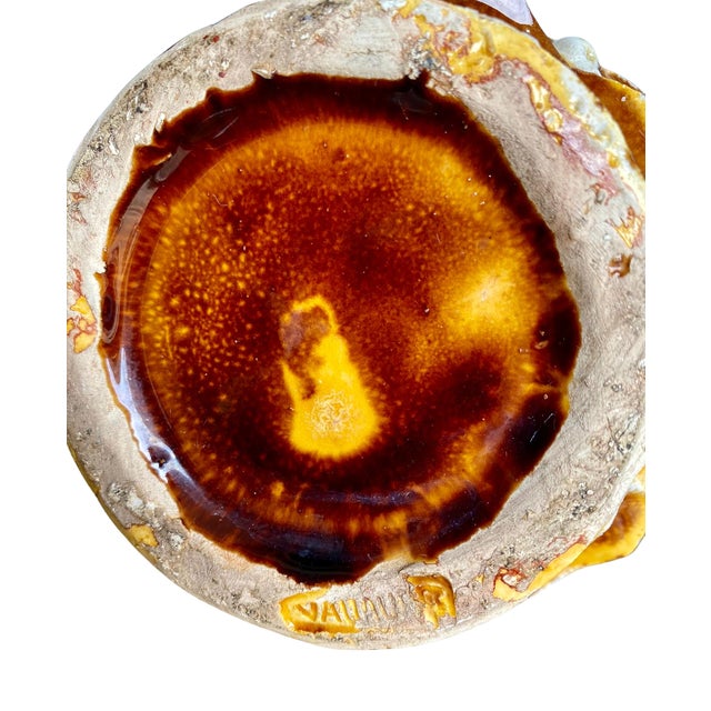 Mid-Century Modern Mid-Century French Brutalist Lava Glaze Ceramic Vase From Vallauris, 1960s For Sale - Image 3 of 7