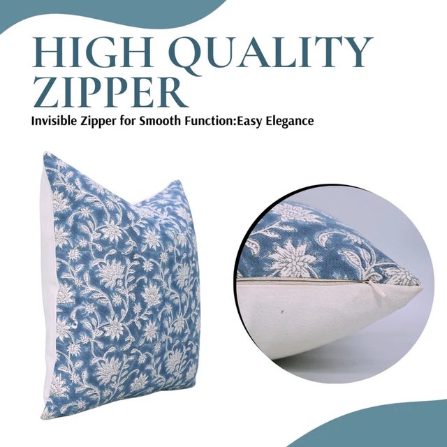 Farmhouse Handmade Block Print Cushion Cover 18x18 Inch Fabdivine Sofa Décor- Aradhna For Sale - Image 3 of 5