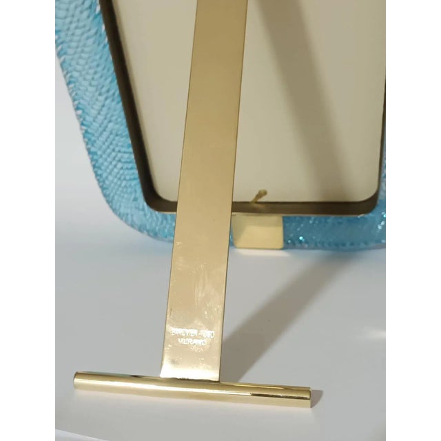 Mid 20th Century Murano Light Blue Photo Frame by Barovier E Toso For Sale - Image 6 of 7