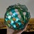 Iridescent Blue Green Fused Art Glass Coral Basket Bowl – Sculptural Studio Glass For Sale - Image 9 of 11