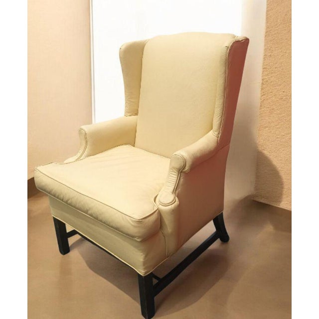 Mid-Century Modern 1970s Wingback Chippendale Chair That Strikes a Perfect Balance Between Traditional Sophistication & Sleek Mid-Century Design For Sale - Image 3 of 6