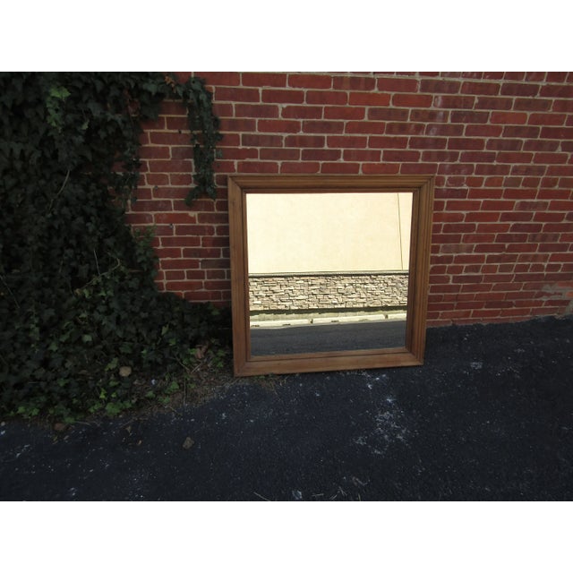 1880s English Antique Reclaimed Yellow Pine Mirror. Measures 42x1.5x42 and is made from reclaimed yellow pine.