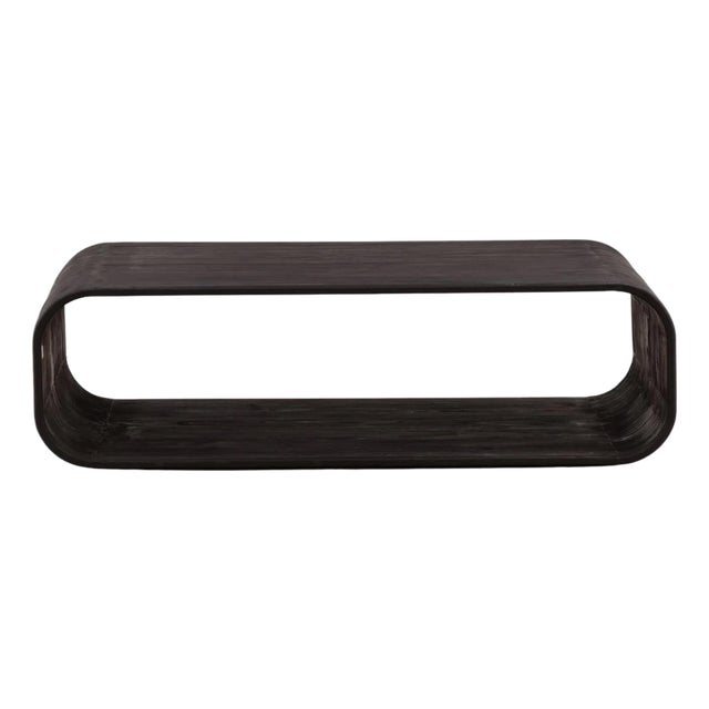 Black Rounded Shelf Coffee Table For Sale