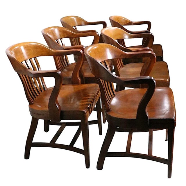 Set of Six Vintage Bank of England Jury Chairs C. 1910/40's For Sale - Image 18 of 18