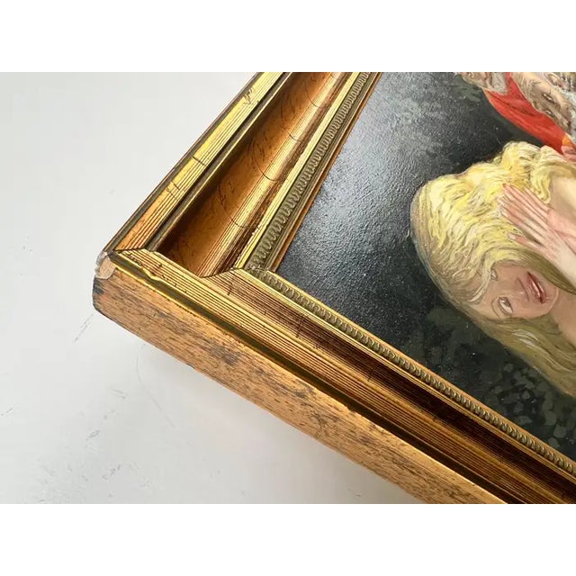 Mythological or Allegorical Scene W Bathing Female Figure Oil on Canvas, Framed 1980's For Sale - Image 15 of 16
