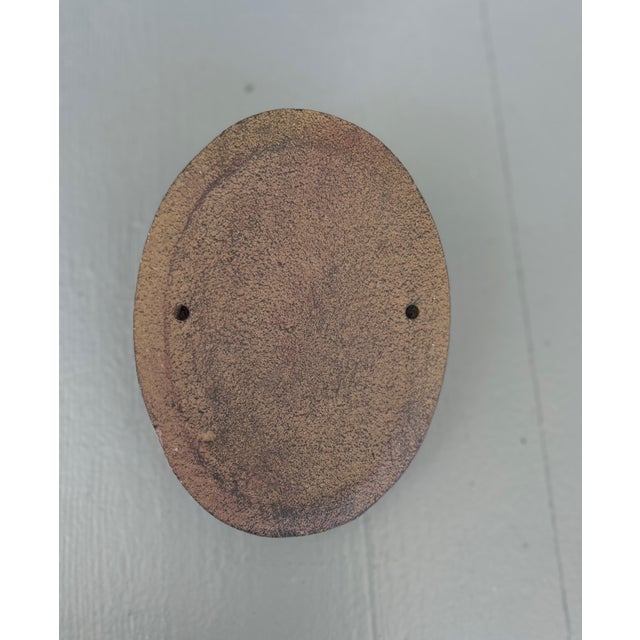 Early 20th Century Antique Wrought Iron Basket of Flowers Door Knocker With Oval Backplate For Sale - Image 5 of 5