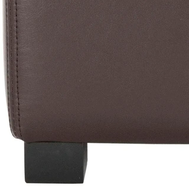 Wood Square Ottoman in Brown & Black For Sale - Image 7 of 10