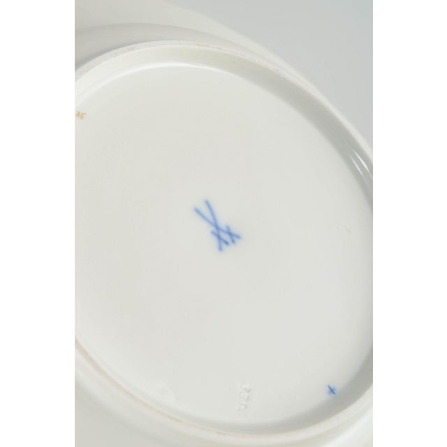 20th Century Deep Porcelain Plates with Floral Motifs by Meissen, Germany, Set of 4 For Sale - Image 4 of 5