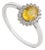 Oval Yellow Sapphire & Diamond Halo Vintage Ring in 14k White Gold Size 9 For Sale