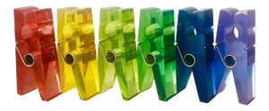 Rainbow Giant Lucite Pop Art Clothespins - Set of 6