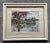 Antique watercolor painting of an island landscape with pink flamingos. Illegible signature to the lower right corner....