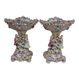 Pairs of Antique Style Porcelain Compotes/Center Piece