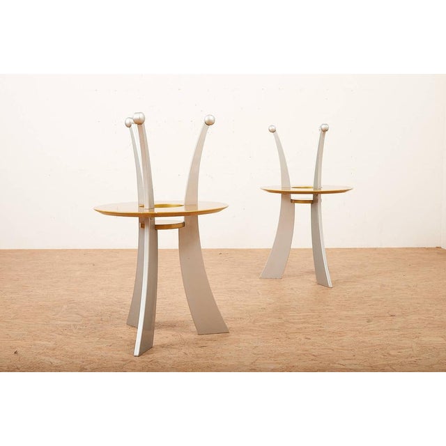 Silver Metallic Orchid Wood Frame Side Table by Massimo Morozzi for Archizoom, 1980s For Sale - Image 14 of 15