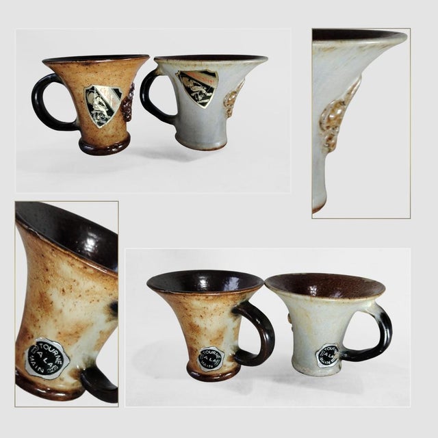 Art Deco Ceramics with Fleur-De-Lis Relief by Roger Guérin, 1920s, Set of 2 For Sale - Image 3 of 8